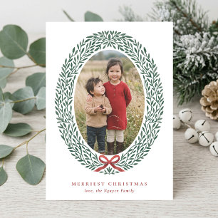 Corona de Navidad elegante Foto Tarjeta de Navidad
