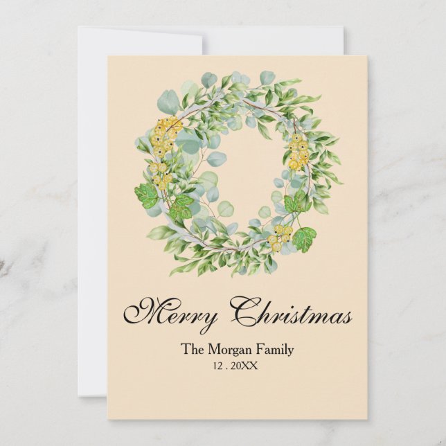 Corona de Navidad en Acuarela (Anverso)