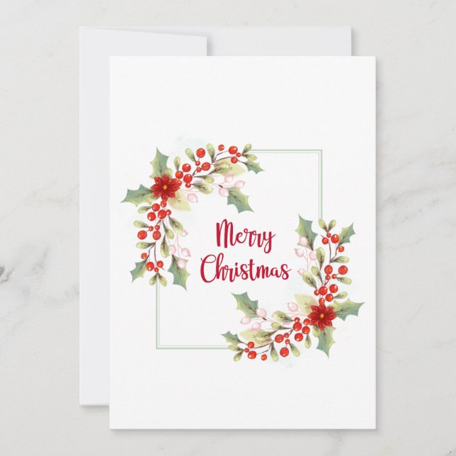 Corona de Navidad en acuarela (Anverso)