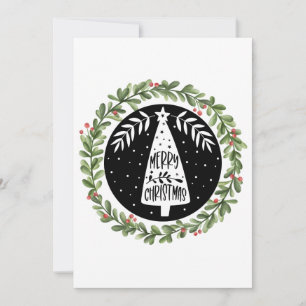 Corona de Navidad en acuarela alegre