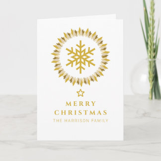 Corona de Navidad en Foto de Copo de Nieve de Oro