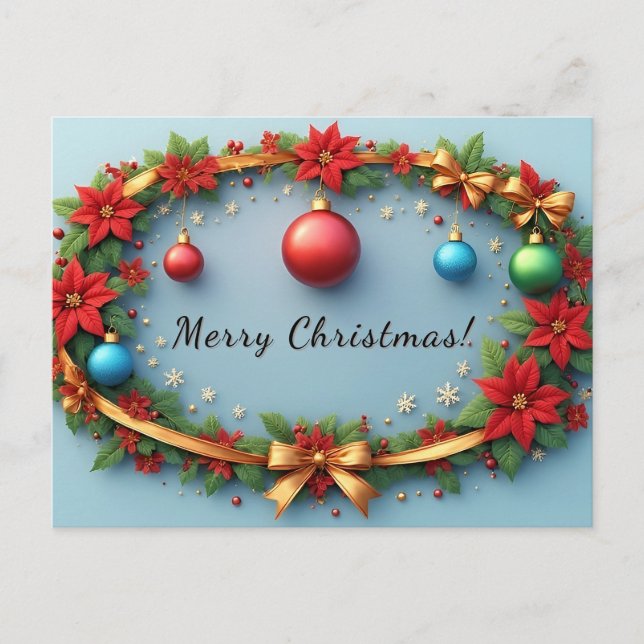 Corona de Navidad floral 🎄✨ Adorno de poinsettia (Anverso)