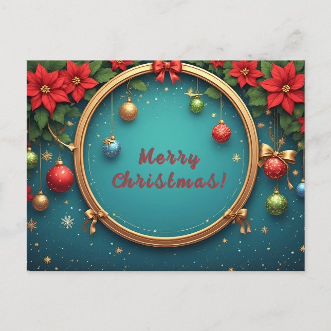 Corona de Navidad Floral Festiva 🎄✨ Poinsettia  (Anverso)