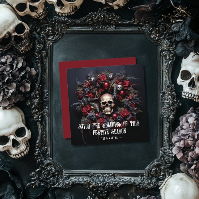 Corona de Navidad Goth Dark Skull con Mensaje Pers (Subido por el creador)