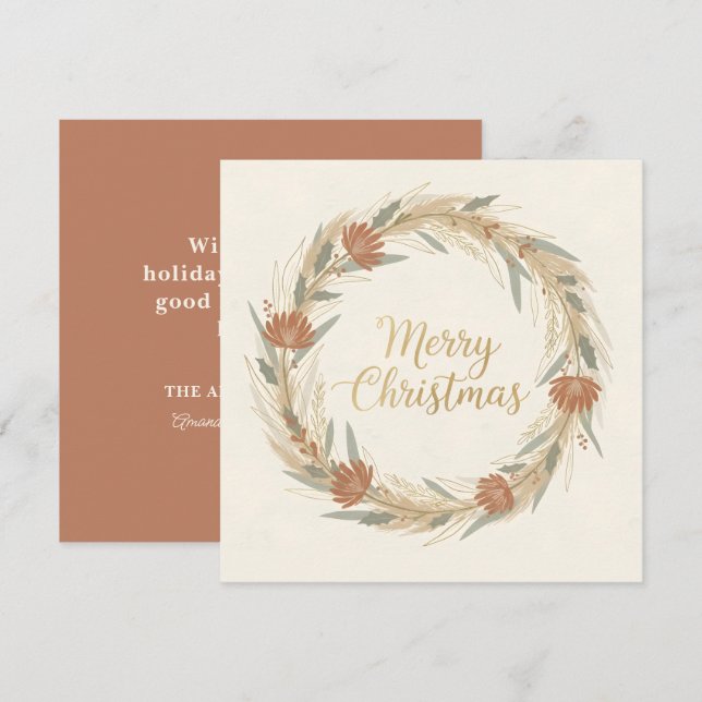 Corona de Navidad Minimal Boho (Anverso / Reverso)