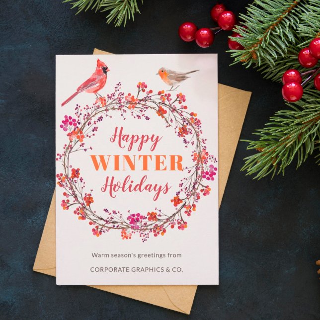 Corona de Navidad no fotográfica elegante saludo (Subido por el creador)