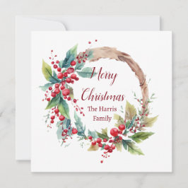 Corona de Navidad personalizada con acuarela de ac