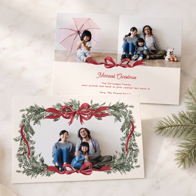 Corona de Navidad personalizada con lazo rojo y 3  (Subido por el creador)