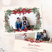 Corona de Navidad personalizada con lazo rojo y 3