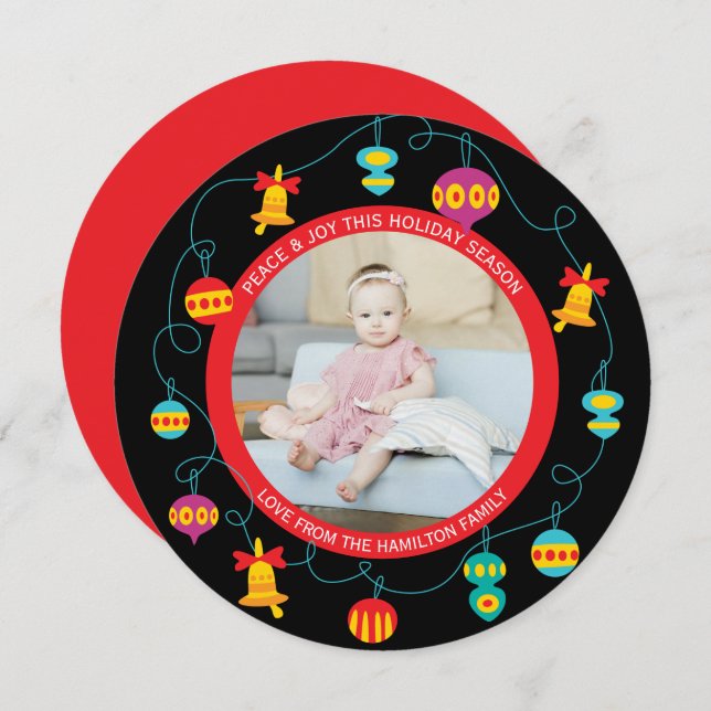 Corona de Navidad personalizada divertida moderna  (Anverso / Reverso)