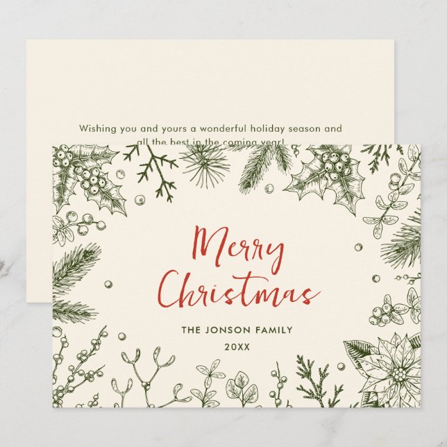 Corona de Navidad retro boho country funky (Anverso / Reverso)