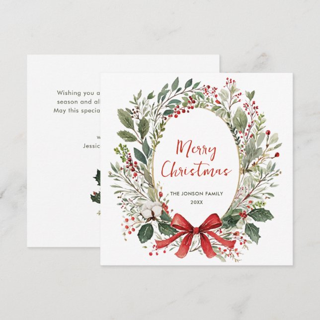 Corona de Navidad retro boho country funky (Anverso / Reverso)