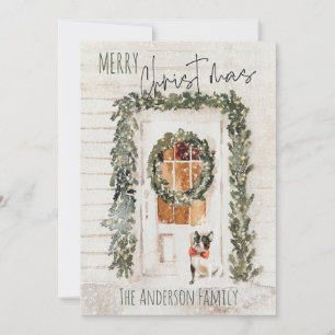 Corona de Navidad Rústica y Nevada para la Puerta