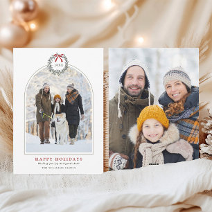 Corona de Navidad Simple Arqueada Familia 2 Fotos 