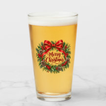 Corona de Navidad Vaso de Vidrio
