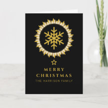 Corona de Oro Negro Copo de Nieve Navidad Foto