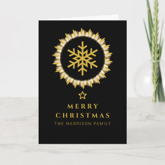 Corona de Oro Negro Copo de Nieve Navidad Foto
