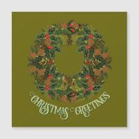 Corona de Paisley Colorida en Tarjeta de Navidad V