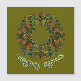 Corona de Paisley Colorida en Tarjeta de Navidad V