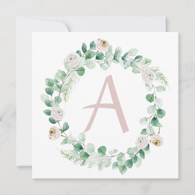 Corona de peonía de primavera con TARJETA personal (Anverso)
