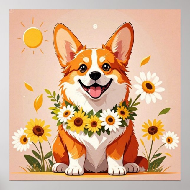 Corona de perro de Corgi flamencos decoración de a (Frente)