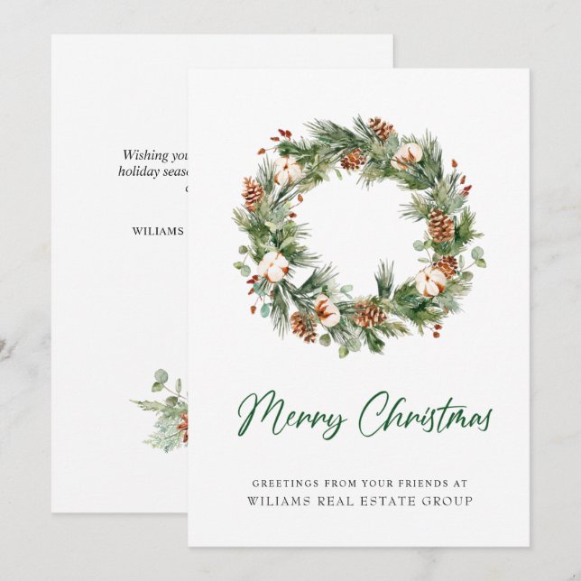 Corona de piñas Navidad Corporativa (Anverso / Reverso)