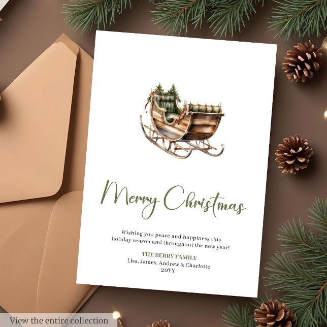 Corona de pino terrosa Tarjeta de Navidad editable (Earthy Pine Wreath Editable Christmas Greeting Card

)