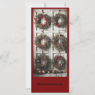 Corona de puerta de Navidad Tarjeta personalizada 