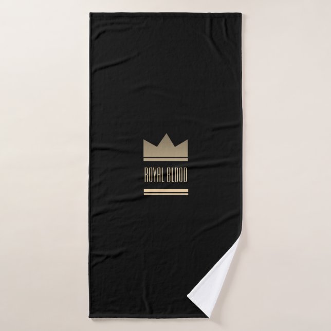 Corona de Rey Negra y Dorada (Toalla de baño)