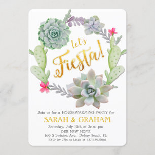 Corona de Suculentas para Invitación de Calentamie