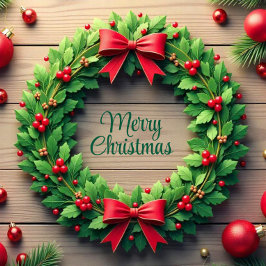 Corona de vacaciones de Navidad alegre 