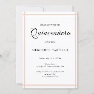 Corona floral boho rosa Invitación Quinceañera