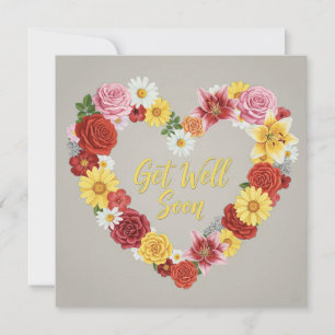 Corona floral de corazón para recuperarse pronto