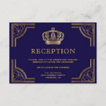 Corona Ornata de Oro Azul Elegante Recepción