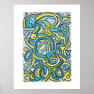 Coronado - Arte abstracto de acuarela pintado a ma