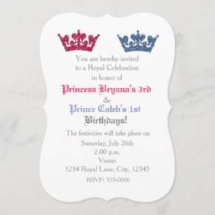 Coronas de Príncipe y Princesa Invitación de Fiest