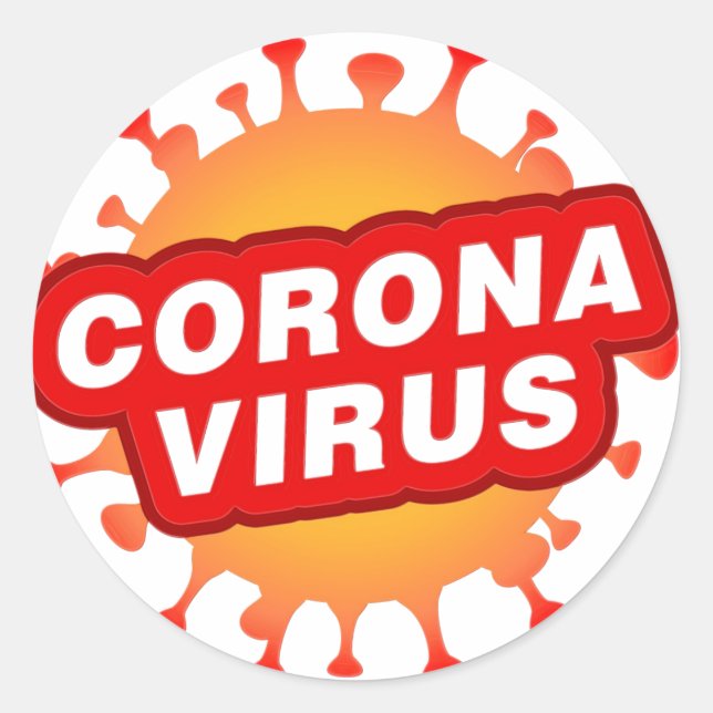 CoronaVirus Pegatina Covid19 Corona Virus Text (Anverso)