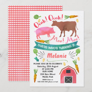 Corral de la acuarela, invitación del cumpleaños