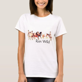 Corre la camiseta de caballos salvajes