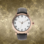 Correa de cuero negro con reloj de Rosa de oro par<br><div class="desc">¡Un regalo para él es el reloj de Rosa de oro de los hombres con correa de cuero negro! ¡Un gran regalo que alguien especial!</div>