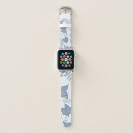Correa Para Apple Watch Flores azules japonesas de fondo blanco