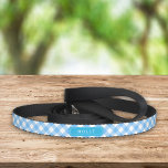 Correa Para Mascotas Nombre personalizado de Gingham Blue Baby Country<br><div class="desc">Adorable correa de perro con nombre personalizado con un elegante patrón de gingham azul bebé. Personalízalo reemplazando el texto del marcador de posición. Para obtener más opciones, como cambiar el tipo de letra y su tamaño, haga clic en el botón "Personalizar". *Tenga en cuenta que la marca de agua Zazzle...</div>