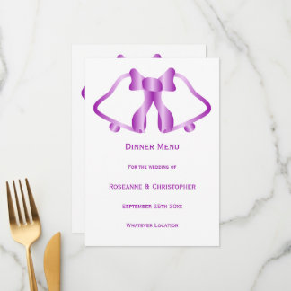 Correas De Menú Boda Púrpura Y Cinta