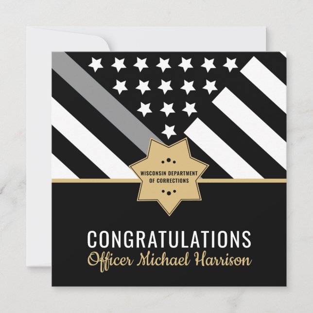 Corrections Officer Thin Silver Line Graduation (Anverso)