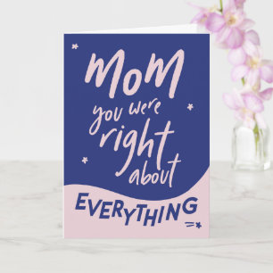 Correcto sobre todo la tarjeta del día de la madre