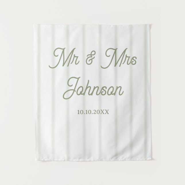 Corredor de mesa de boda, pancarta de tapiz verde  (Anverso)