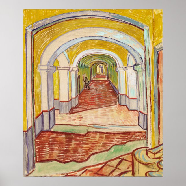 Corredor de Van Gogh Asilo Amarillo Arte Impresion (Frente)