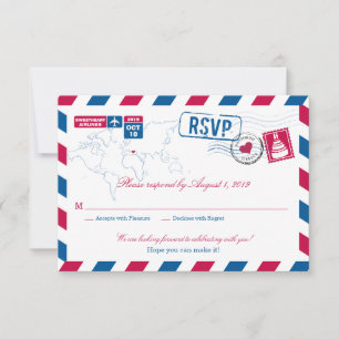 Correo aéreo de Grecia que casa RSVP