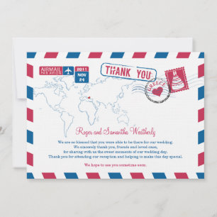 Correo Aéreo de Grecia Tarjeta de Agradecimiento d