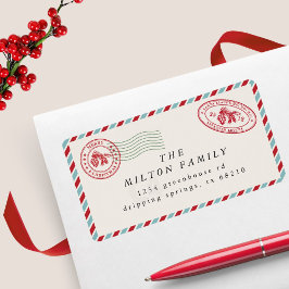 correo aéreo etiqueta de dirección de retorno de f